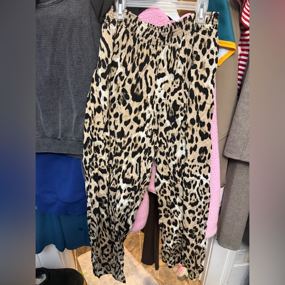 Cleo Leopard Print wide leg pants